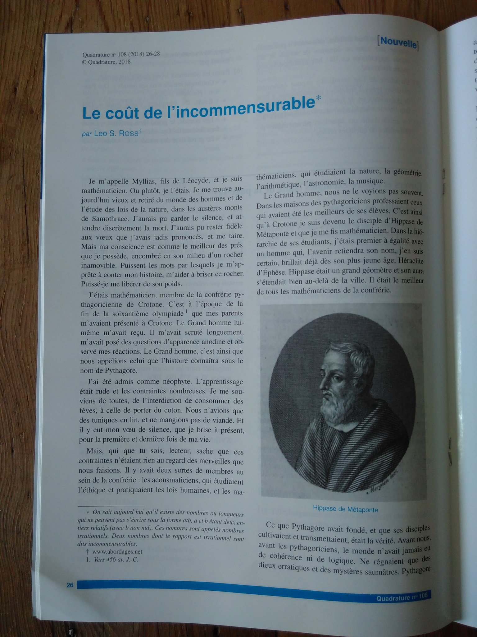 Le coût de l’incommensurable - Quadrature